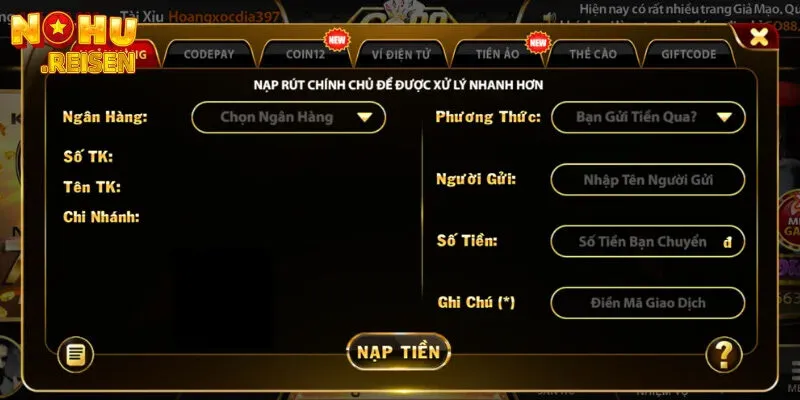 Go88 Nạp tiền bằng ngân hàng